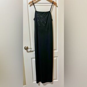 City Triangles Long Evening Prom Party Beaded Black Dress Women’s Medium